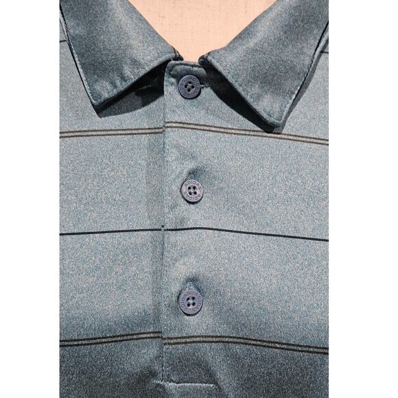 Adidas Men's 2XL Blue Striped Performance Golf Polo Shirt‎ - Picture 3 of 6